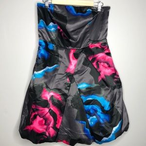 EXPRESS strapless bubble skirt cocktail dress